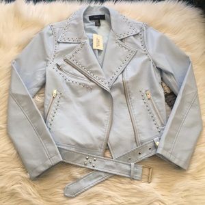 Forever 21 Studded Pleather Motorcycle Jacket